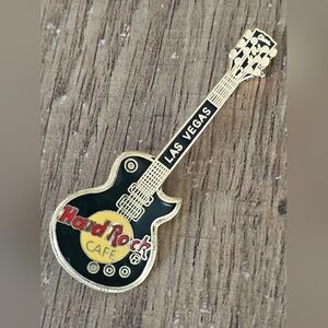 Hard Rock Cafe Las Vegas Guitar Pin‎ Lapel Nevada Vtg 90s Gift Tie Back Hat Pin